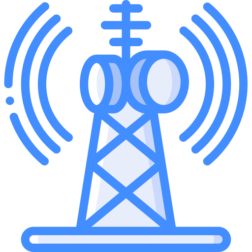 Radio antenna Basic Miscellany Blue icon