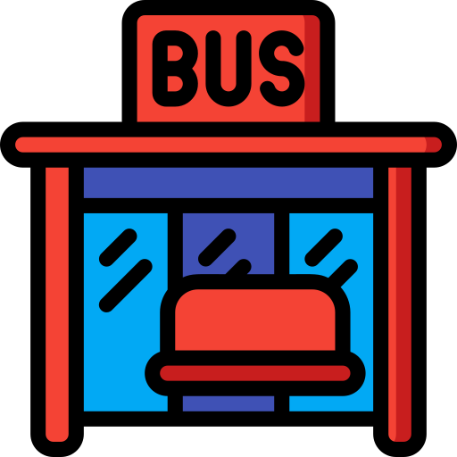 parada de autobús Basic Miscellany Lineal Color icono