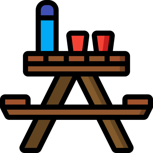 Picnic table Basic Miscellany Lineal Color icon