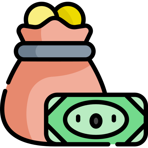 Dinero Kawaii Lineal color icono
