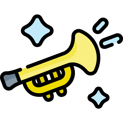Trompeta Kawaii Lineal color icono
