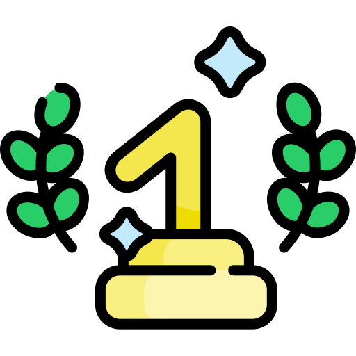 Número uno Kawaii Lineal color icono