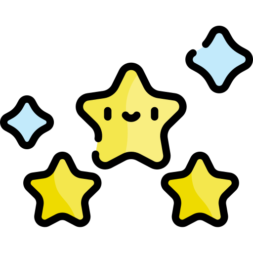 Estrellas Kawaii Lineal color icono