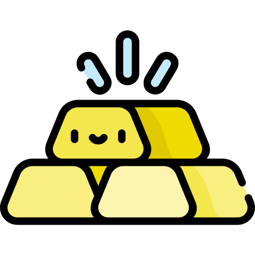 Gold Ingots Kawaii Lineal color icon