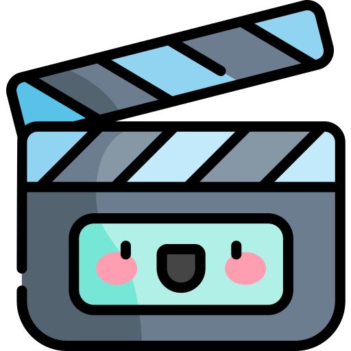 Clapperboard Kawaii Lineal color icon