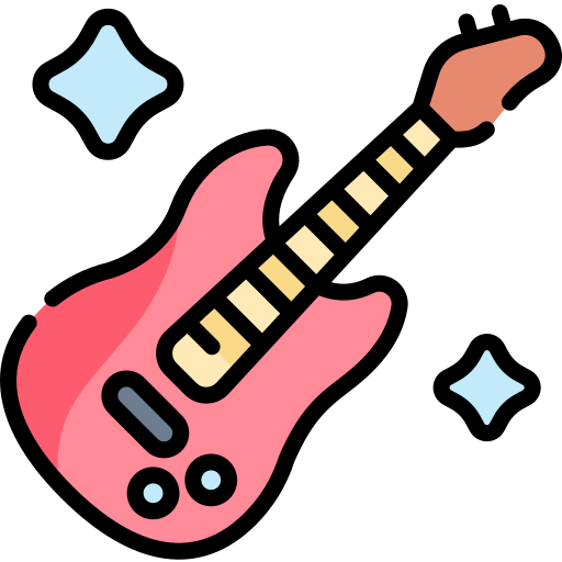 エレキギター Kawaii Lineal color icon