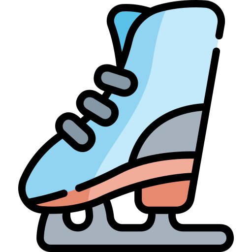 Ice skating shoes Kawaii Lineal color icon