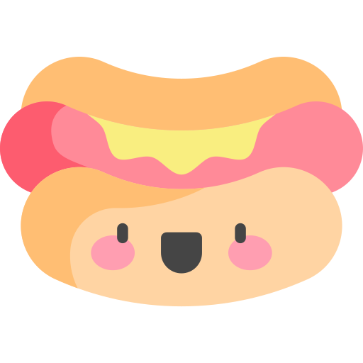 cachorro quente Kawaii Flat Ícone