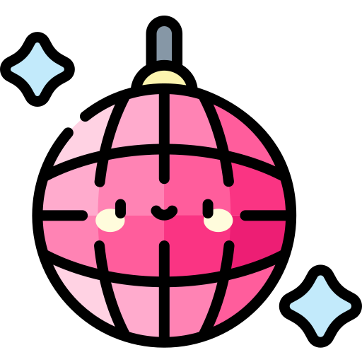 disco ball Kawaii Lineal color icon