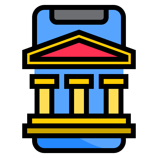 Mobile banking srip Lineal Color icon