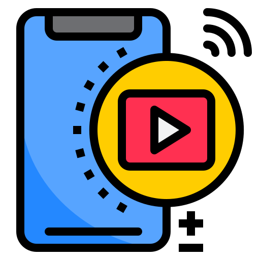 videoplayer srip Lineal Color icon
