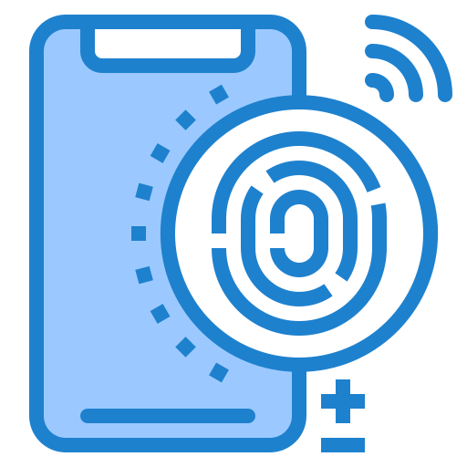 fingerabdruckscan srip Blue icon