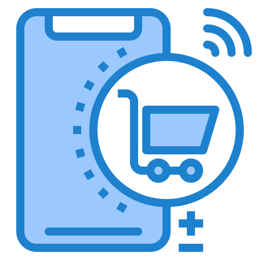 Online shopping srip Blue icon