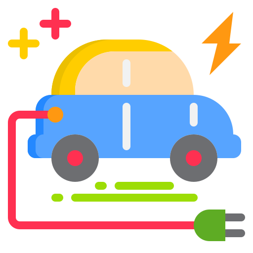 電気自動車 srip Flat icon