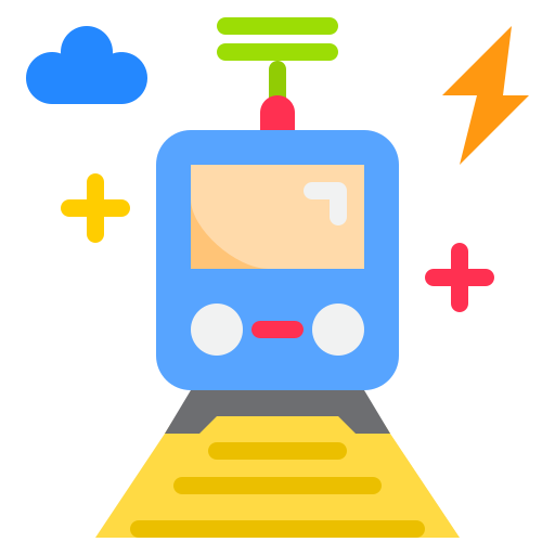 Electric train srip Flat icon