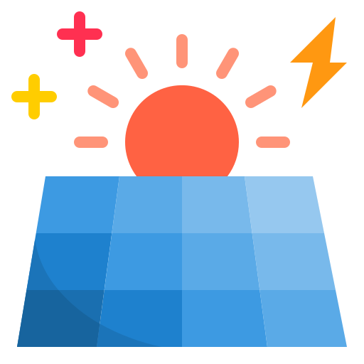 energia słoneczna srip Flat ikona