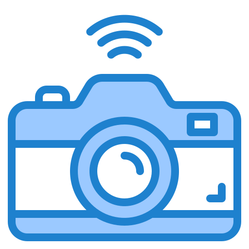 digitale camera srip Blue icoon