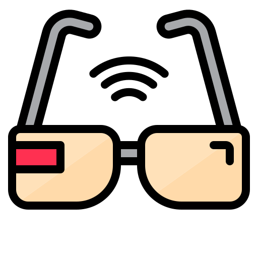 gafas inteligentes srip Lineal Color icono