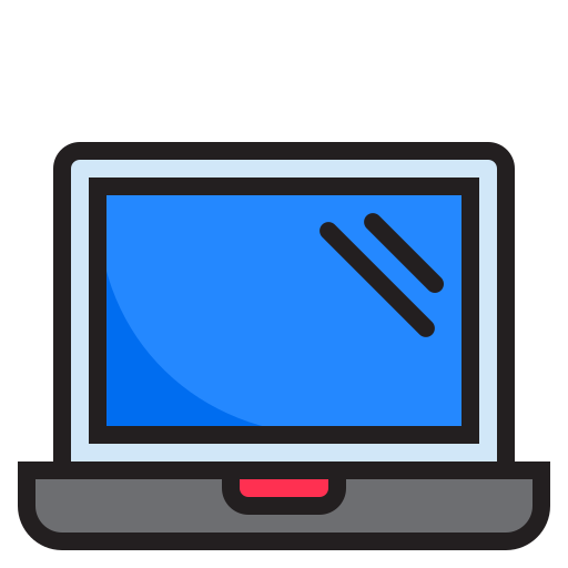ordenador portátil srip Lineal Color icono