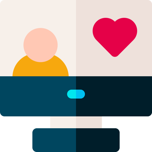 virtuele relatie Basic Rounded Flat icoon