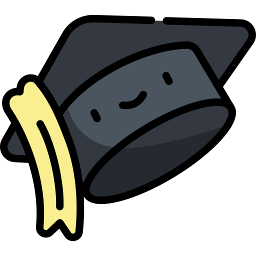 czapka dyplomowa Kawaii Lineal color ikona