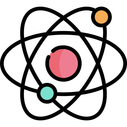 Física Kawaii Lineal color icono