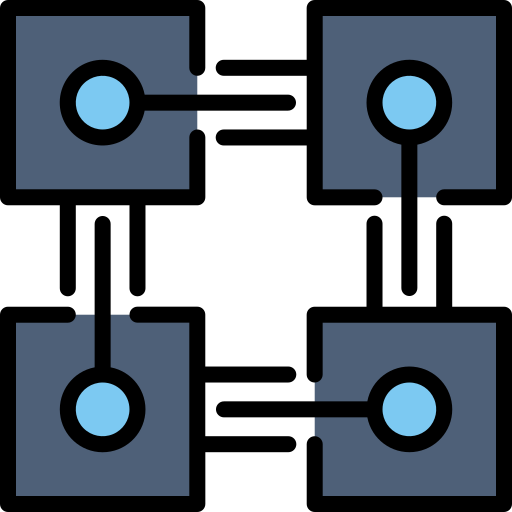Cadena de bloques Kosonicon Lineal color icono