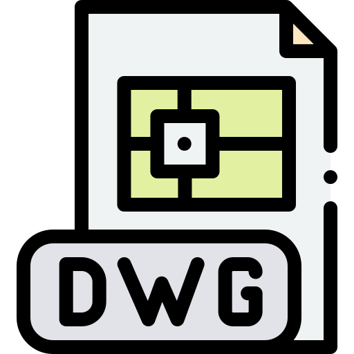 dwg Detailed Rounded Lineal color Icône