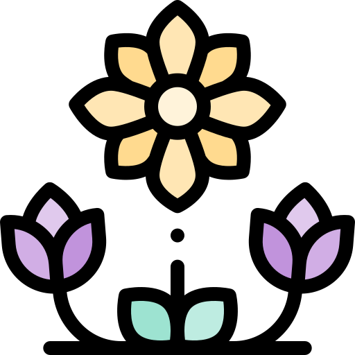 플로랄 디자인 Detailed Rounded Lineal color icon