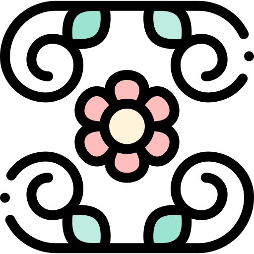 Floral design Detailed Rounded Lineal color icon