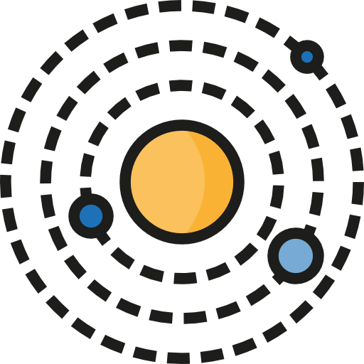 système solaire Detailed Straight Lineal color Icône