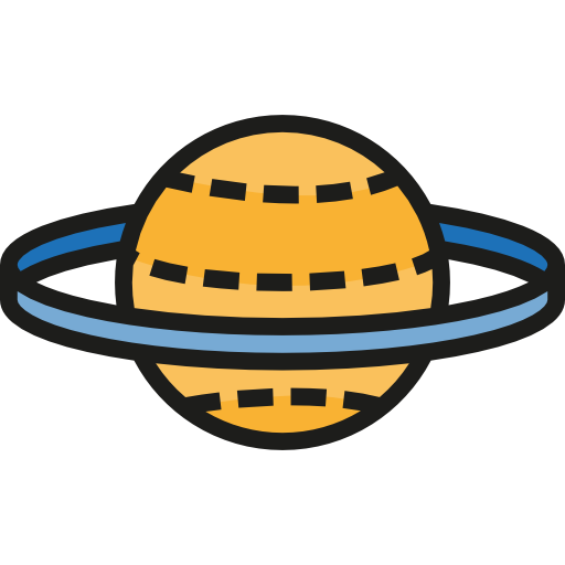 saturnus Detailed Straight Lineal color icoon