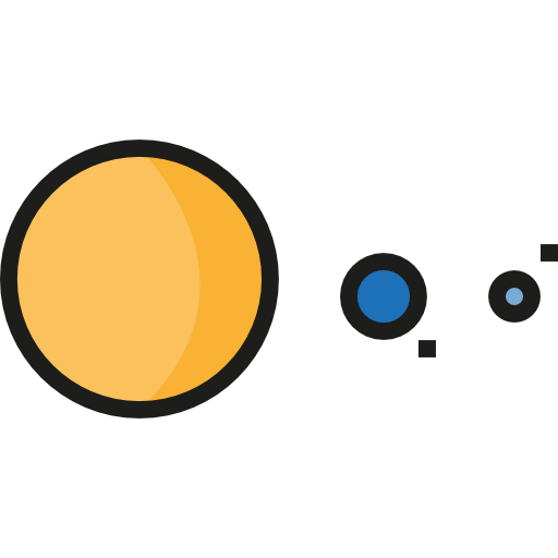 sistema solar Detailed Straight Lineal color Ícone