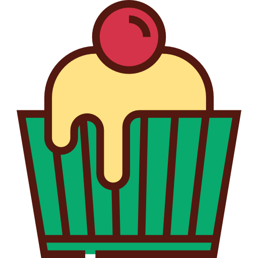 Cupcake Detailed Straight Lineal color icon