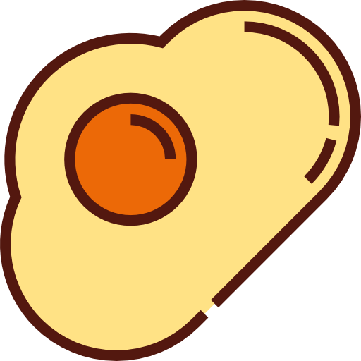 Fried egg Detailed Straight Lineal color icon