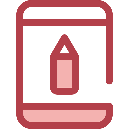teléfono inteligente Monochrome Red icono