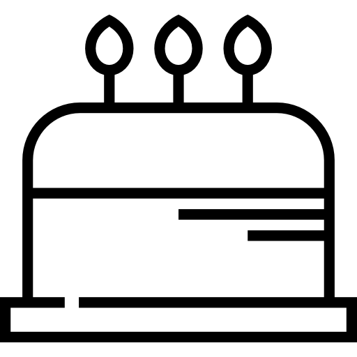 gâteau d'anniversaire Detailed Straight Lineal Icône