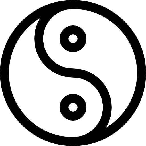 yin-yang Basic Straight Lineal icon