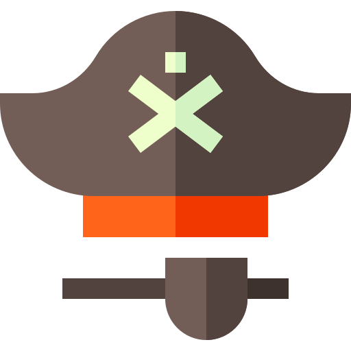 Pirate hat Basic Straight Flat icon