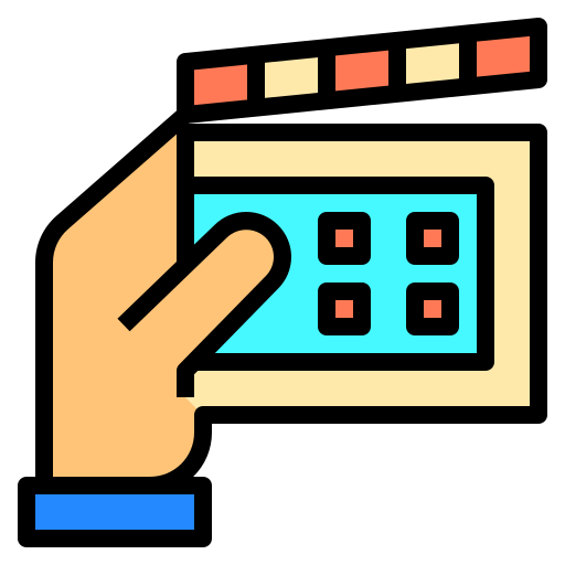 Clapperboard Catkuro Lineal Color icon