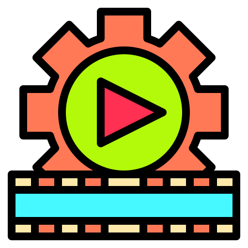video speler Catkuro Lineal Color icoon