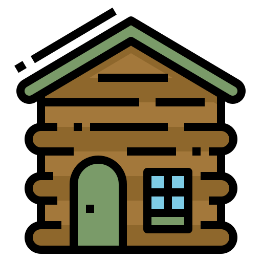 Wood cabin Nhor Phai Lineal Color icon