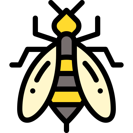 Abeja Detailed Rounded Lineal color icono