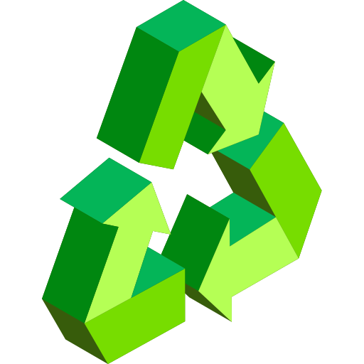 recyclen Isometric Flat icoon