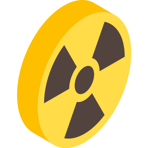 nucléaire Isometric Flat Icône