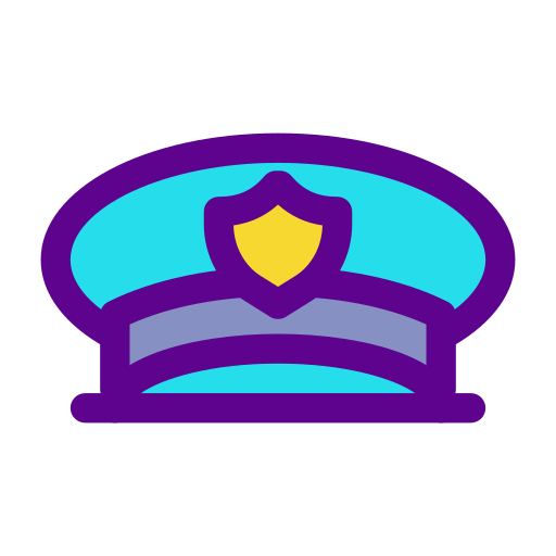 Sombrero de la policía Darius Dan Lineal Color icono
