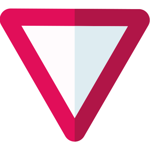 Give way Basic Straight Flat icon