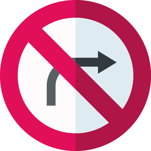 No turn right Basic Straight Flat icon
