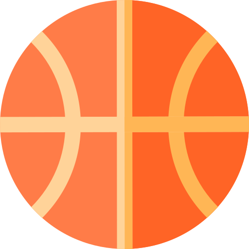 Pelota de baloncesto Basic Straight Flat icono