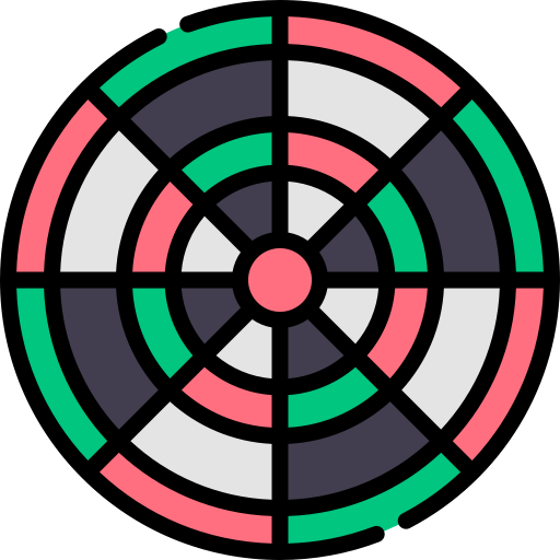 Dartboard Kawaii Lineal color icon